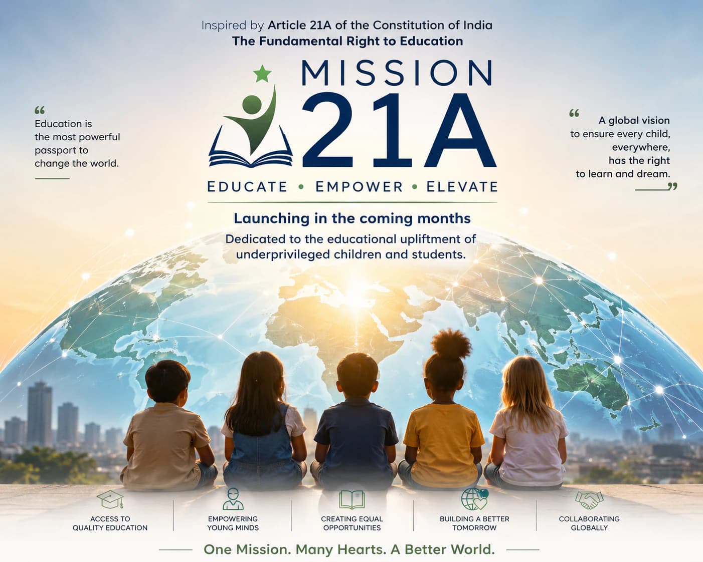 Mission 21A illustration of children looking toward a globe